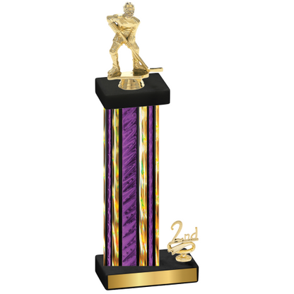 Accented Single Purple Glacier Second Place Hockey Trophy