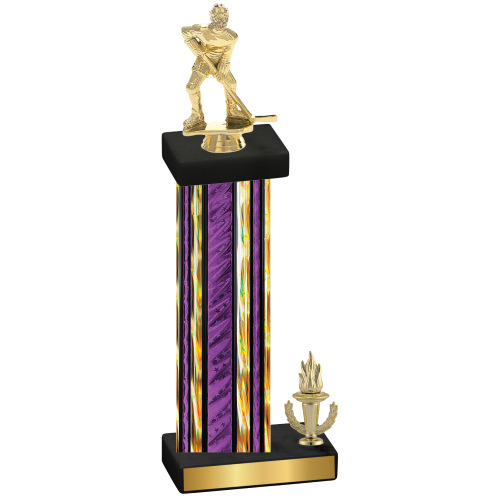 Accented Single Purple Glacier Victory Hockey Trophy