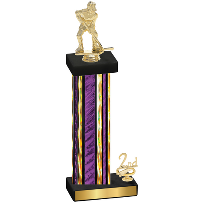 Accented Single Purple Glacier Second Place Hockey Trophy