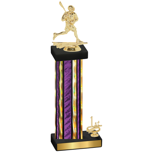 Accented Single Purple Glacier First Place Lacrosse Trophy