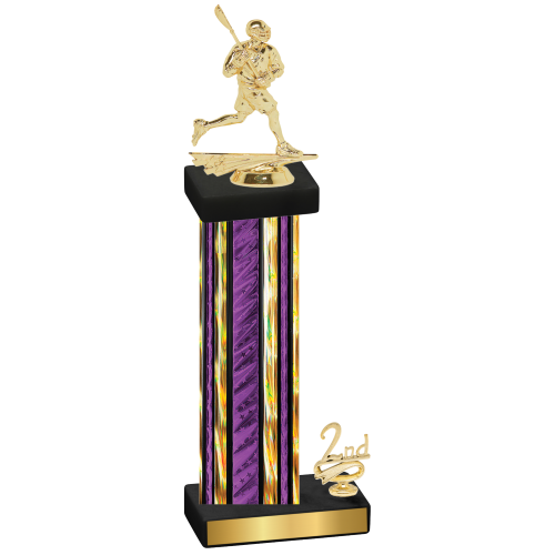 Accented Single Purple Glacier Second Place Lacrosse Trophy