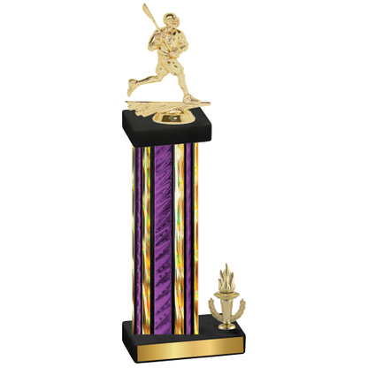 Accented Single Purple Glacier Victory Lacrosse Trophy