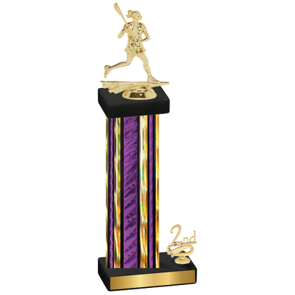 Accented Single Purple Glacier Second Place Lacrosse Trophy