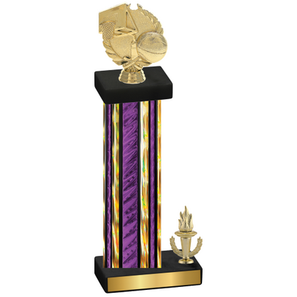 Accented Single Purple Glacier Victory Basketball Trophy