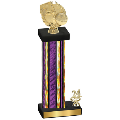 Accented Single Purple Glacier Year Basketball Trophy