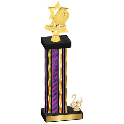 Accented Single Purple Glacier Second Place Pickleball Trophy