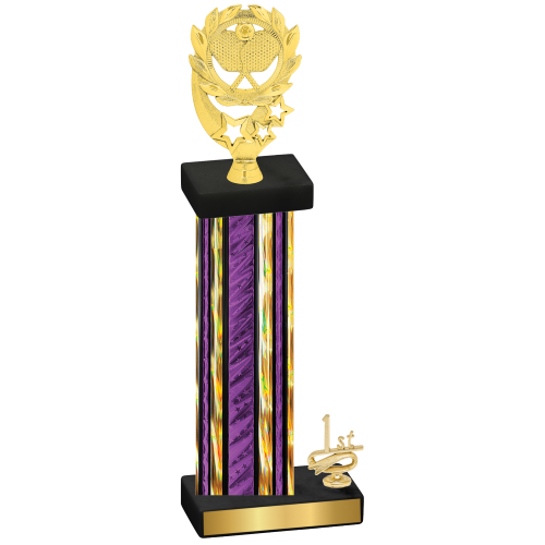 Accented Single Purple Glacier First Place Pickleball Trophy