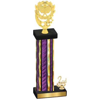 Accented Single Purple Glacier Second Place Pickleball Trophy