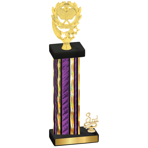 Accented Single Purple Glacier Third Place Pickleball Trophy