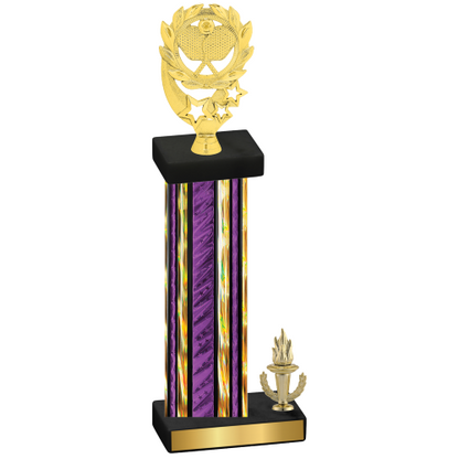 Accented Single Purple Glacier Victory Pickleball Trophy