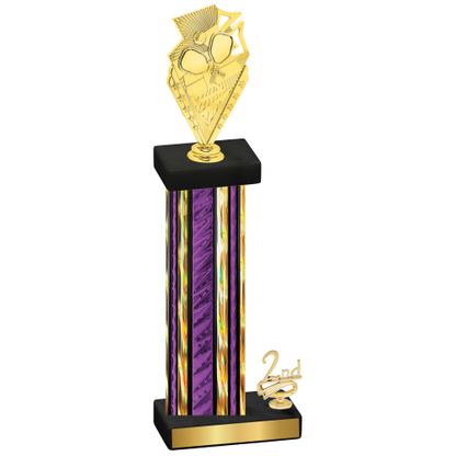 Accented Single Purple Glacier Second Place Pickleball Trophy