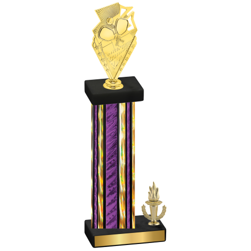 Accented Single Purple Glacier Victory Pickleball Trophy