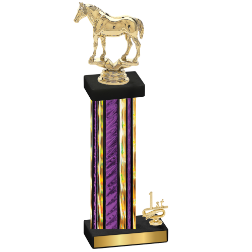 Accented Single Purple Glacier First Place Horses Trophy