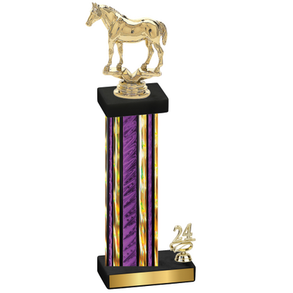 Accented Single Purple Glacier Year Horses Trophy