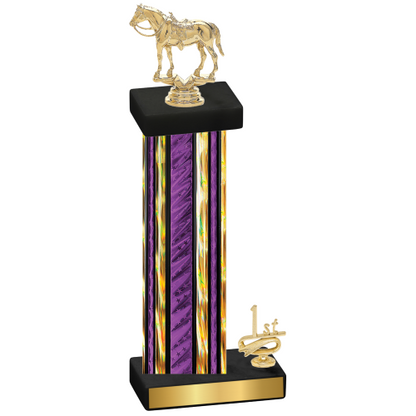 Accented Single Purple Glacier First Place Horses Trophy