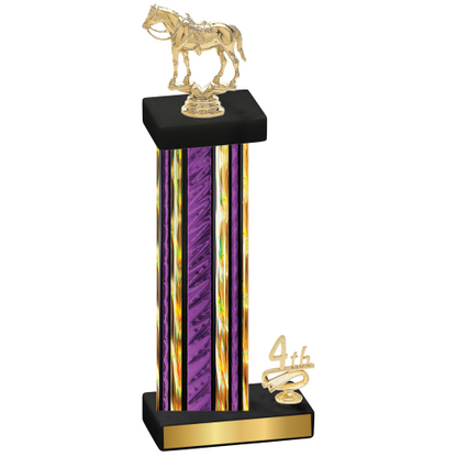 Accented Single Purple Glacier Fourth Place Horses Trophy