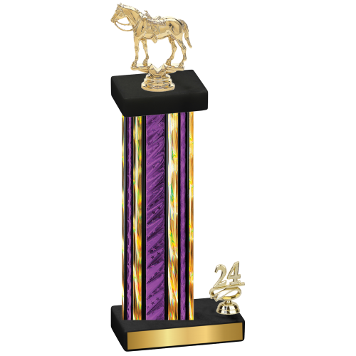 Accented Single Purple Glacier Year Horses Trophy