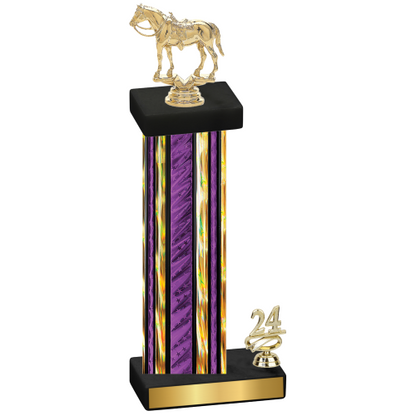 Accented Single Purple Glacier Year Horses Trophy