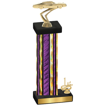 Accented Single Purple Glacier First Place Cars Trophy