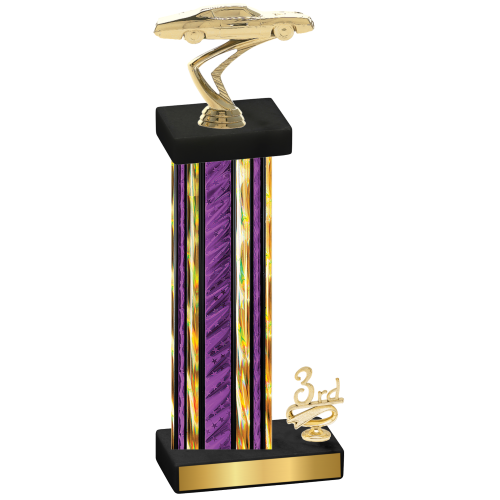 Accented Single Purple Glacier Third Place Cars Trophy