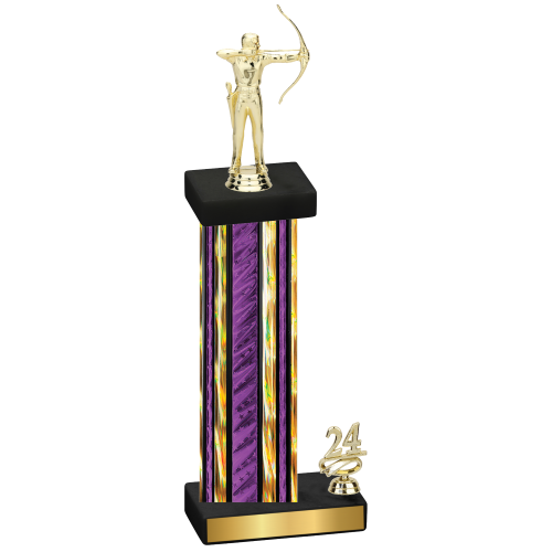 Accented Single Purple Glacier Year Archery Trophy