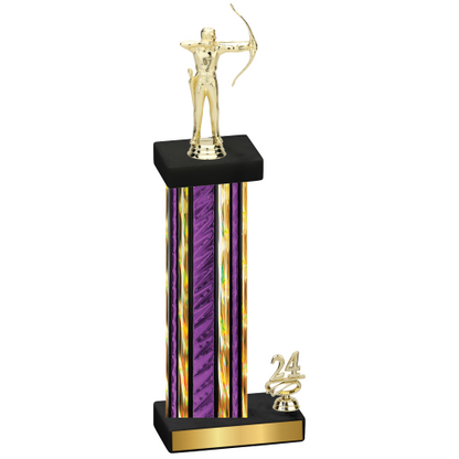 Accented Single Purple Glacier Year Archery Trophy