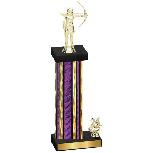 Accented Single Purple Glacier Year Archery Trophy