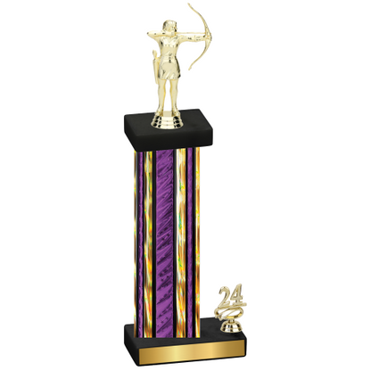Accented Single Purple Glacier Year Archery Trophy