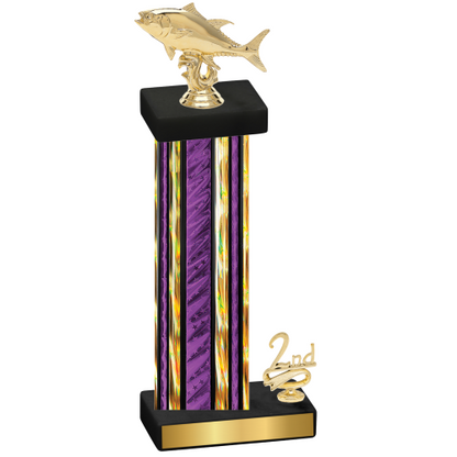 Accented Single Purple Glacier Second Place Fishing Trophy