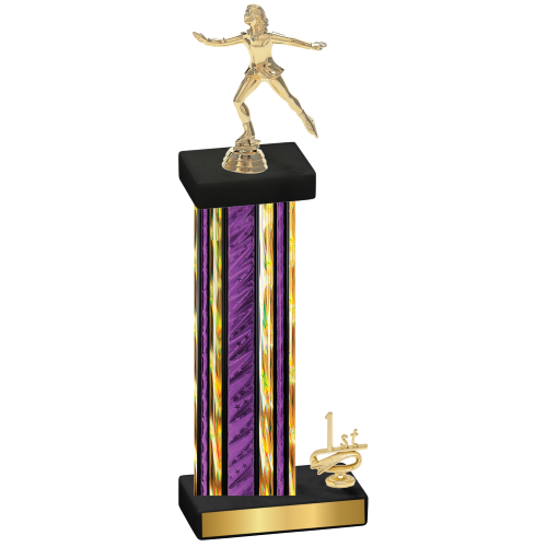 Accented Single Purple Glacier First Place Skater Trophy