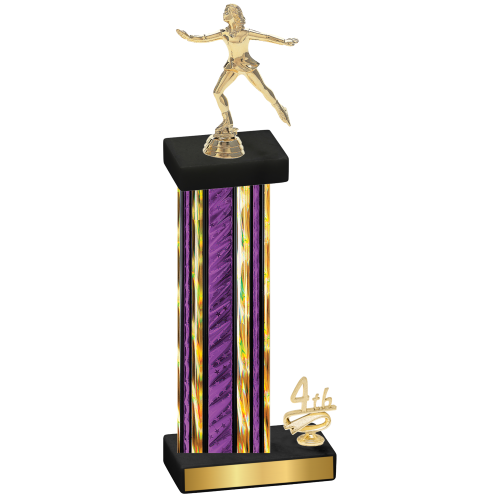 Accented Single Purple Glacier Fourth Place Skater Trophy