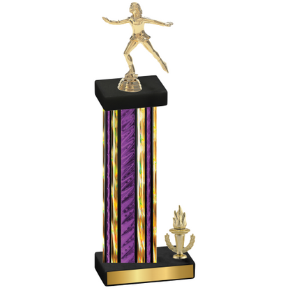 Accented Single Purple Glacier Victory Skater Trophy