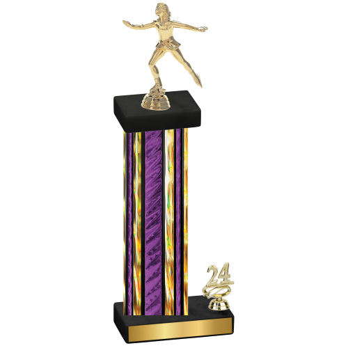 Accented Single Purple Glacier Year Skater Trophy