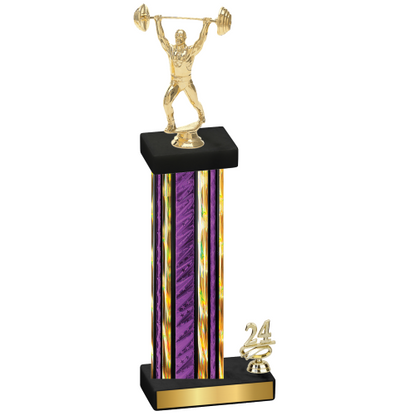 Accented Single Purple Glacier Year Weights Trophy