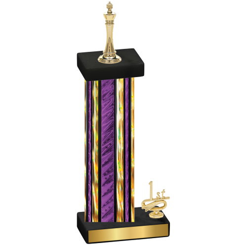 Accented Single Purple Glacier First Place Chess Trophy