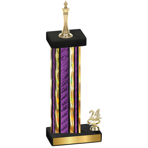 Accented Single Purple Glacier Year Chess Trophy