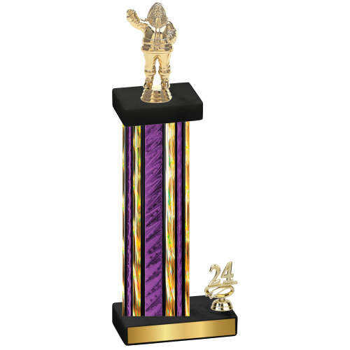 Accented Single Purple Glacier Year Holiday Trophy