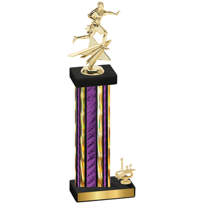 Accented Single Purple Glacier First Place Flag Football Trophy