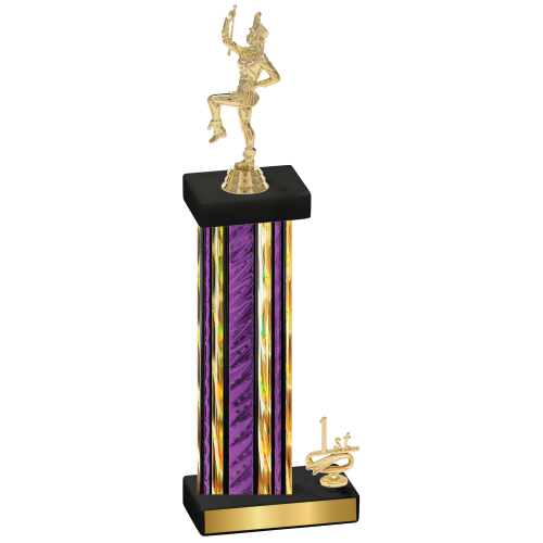 Accented Single Purple Glacier First Place Majorette Trophy