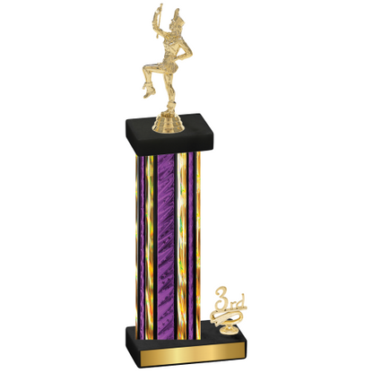 Accented Single Purple Glacier Third Place Majorette Trophy