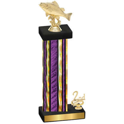 Accented Single Purple Glacier Second Place Fishing Trophy