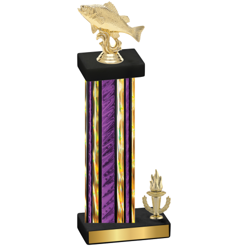 Accented Single Purple Glacier Victory Fishing Trophy