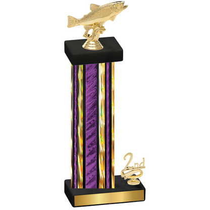 Accented Single Purple Glacier Second Place Fishing Trophy