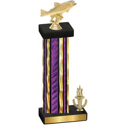 Accented Single Purple Glacier Victory Fishing Trophy