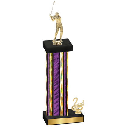 Accented Single Purple Glacier Second Place Golf Trophy