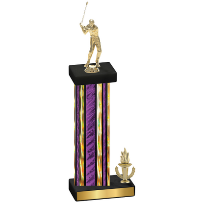 Accented Single Purple Glacier Victory Golf Trophy