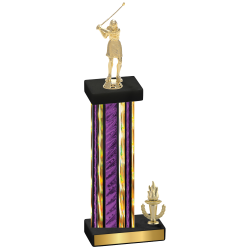 Accented Single Purple Glacier Victory Golf Trophy