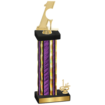 Accented Single Purple Glacier First Place Golf Trophy