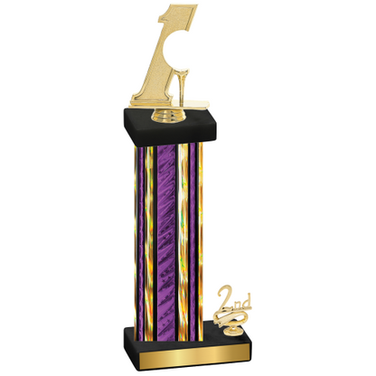 Accented Single Purple Glacier Second Place Golf Trophy