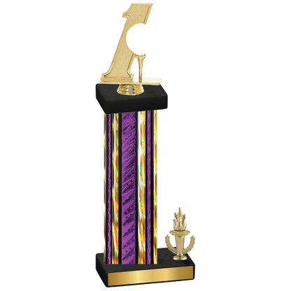 Accented Single Purple Glacier Victory Golf Trophy